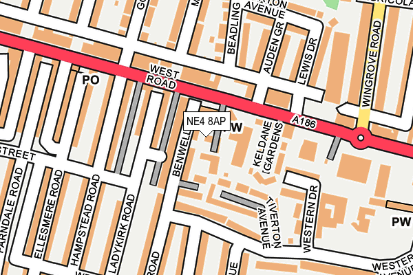 NE4 8AP map - OS OpenMap – Local (Ordnance Survey)