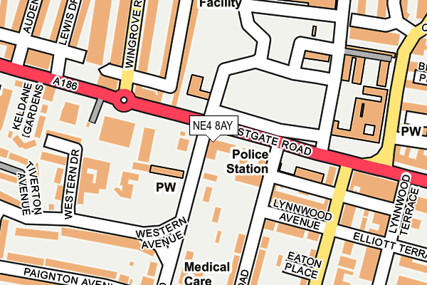 NE4 8AY map - OS OpenMap – Local (Ordnance Survey)