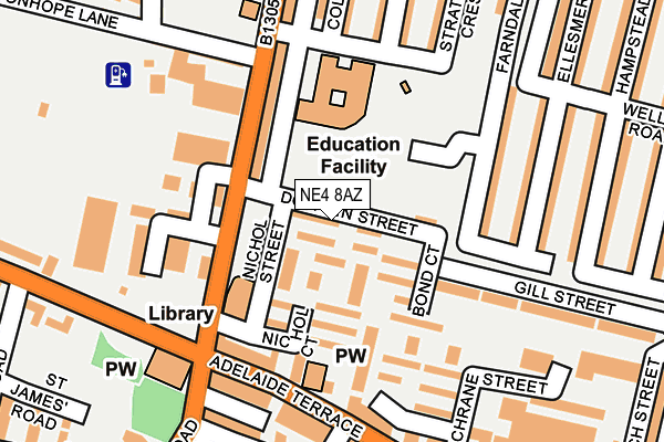 NE4 8AZ map - OS OpenMap – Local (Ordnance Survey)
