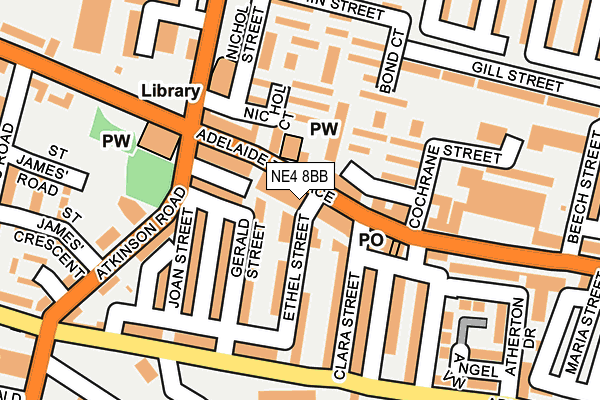 NE4 8BB map - OS OpenMap – Local (Ordnance Survey)