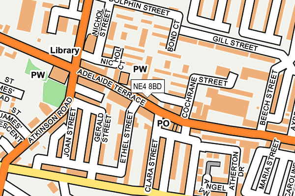 NE4 8BD map - OS OpenMap – Local (Ordnance Survey)