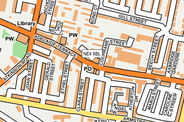 NE4 8BL map - OS OpenMap – Local (Ordnance Survey)