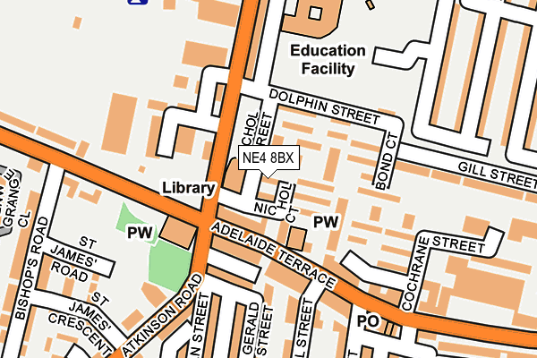NE4 8BX map - OS OpenMap – Local (Ordnance Survey)