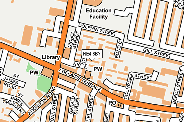 NE4 8BY map - OS OpenMap – Local (Ordnance Survey)