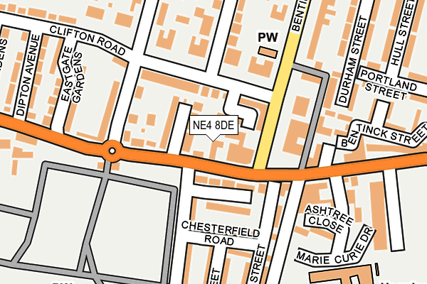 NE4 8DE map - OS OpenMap – Local (Ordnance Survey)