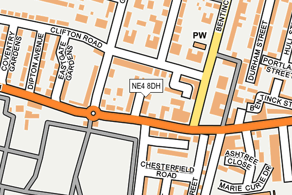 NE4 8DH map - OS OpenMap – Local (Ordnance Survey)