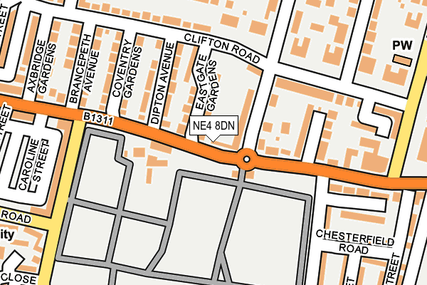 NE4 8DN map - OS OpenMap – Local (Ordnance Survey)