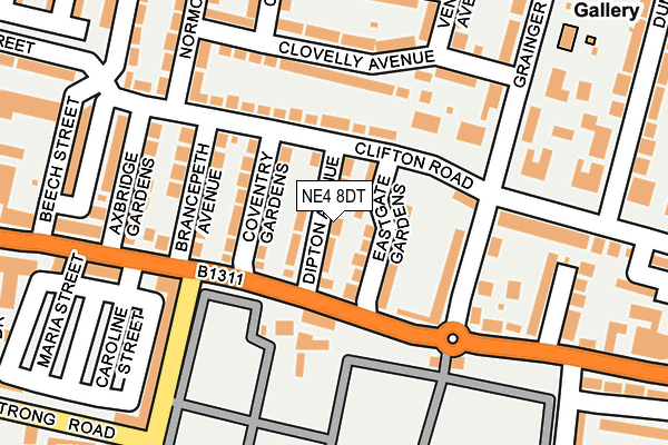 NE4 8DT map - OS OpenMap – Local (Ordnance Survey)