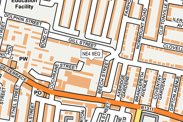 NE4 8EQ map - OS OpenMap – Local (Ordnance Survey)