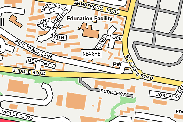 NE4 8HE map - OS OpenMap – Local (Ordnance Survey)