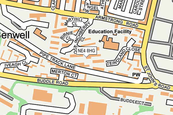 NE4 8HG map - OS OpenMap – Local (Ordnance Survey)