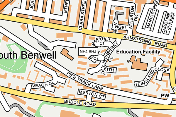 NE4 8HJ map - OS OpenMap – Local (Ordnance Survey)