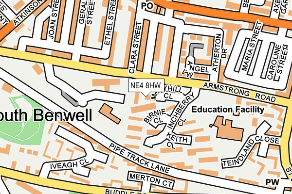 NE4 8HW map - OS OpenMap – Local (Ordnance Survey)