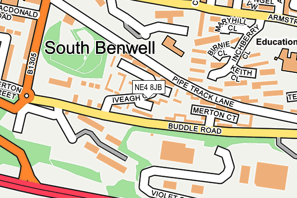 NE4 8JB map - OS OpenMap – Local (Ordnance Survey)