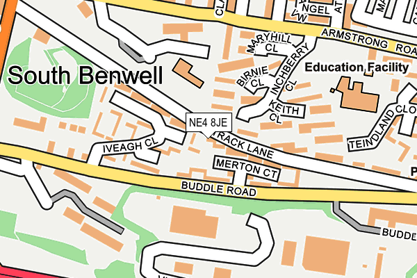 NE4 8JE map - OS OpenMap – Local (Ordnance Survey)