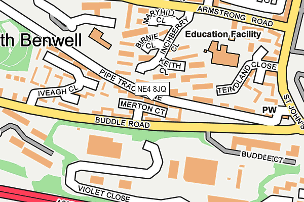 NE4 8JQ map - OS OpenMap – Local (Ordnance Survey)