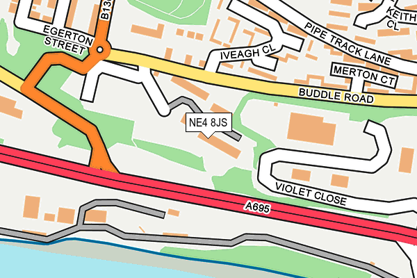 NE4 8JS map - OS OpenMap – Local (Ordnance Survey)