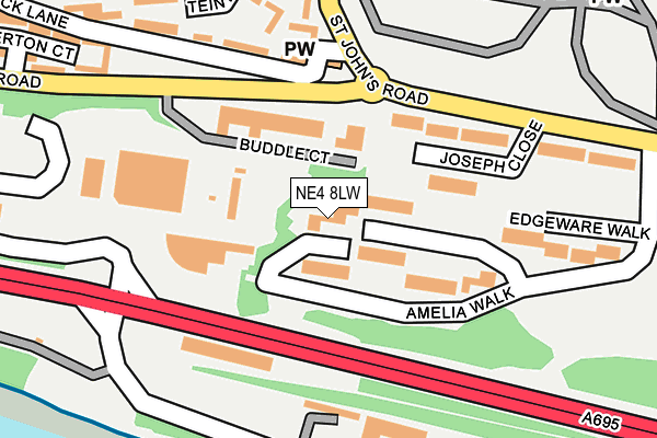 NE4 8LW map - OS OpenMap – Local (Ordnance Survey)