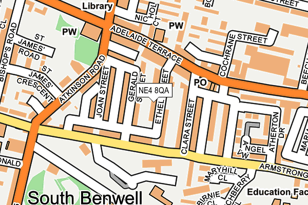 NE4 8QA map - OS OpenMap – Local (Ordnance Survey)