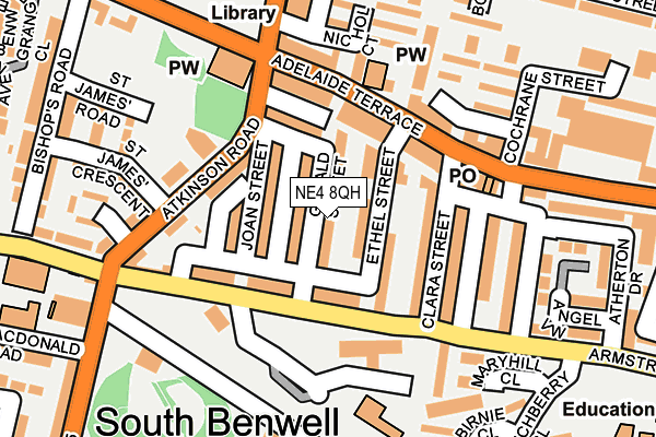 NE4 8QH map - OS OpenMap – Local (Ordnance Survey)