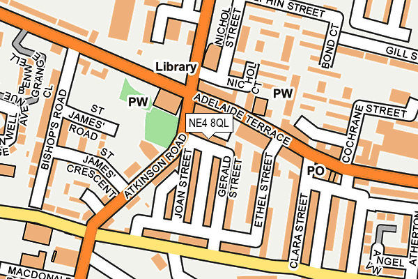 NE4 8QL map - OS OpenMap – Local (Ordnance Survey)