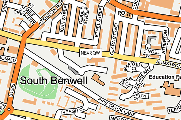 NE4 8QW map - OS OpenMap – Local (Ordnance Survey)