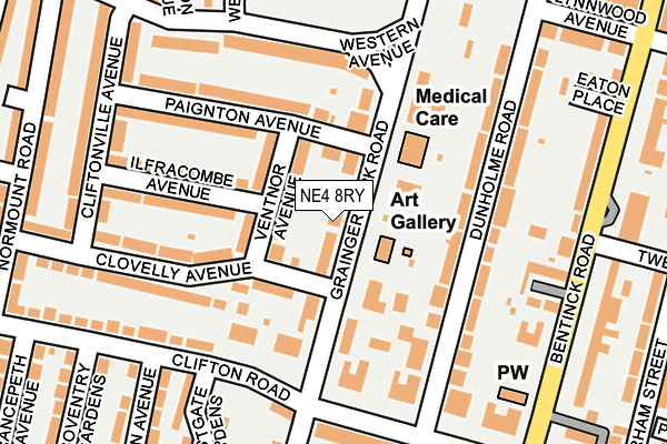 NE4 8RY map - OS OpenMap – Local (Ordnance Survey)