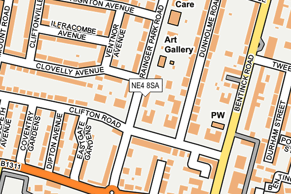 NE4 8SA map - OS OpenMap – Local (Ordnance Survey)