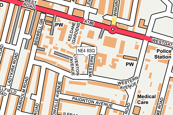 NE4 8SQ map - OS OpenMap – Local (Ordnance Survey)