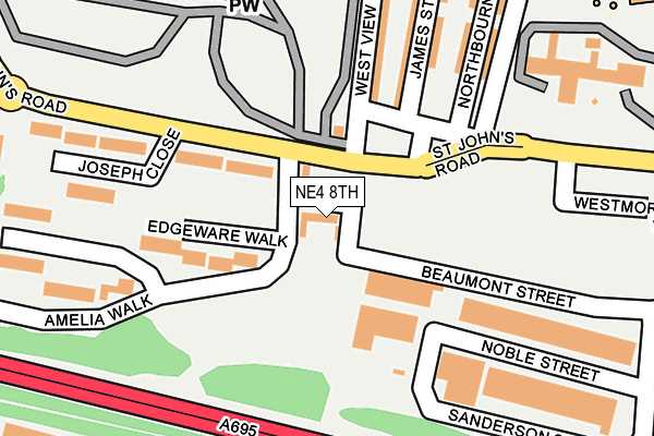 NE4 8TH map - OS OpenMap – Local (Ordnance Survey)