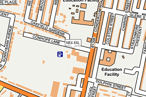 NE4 8XL map - OS OpenMap – Local (Ordnance Survey)