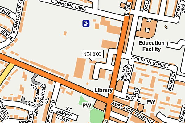 NE4 8XQ map - OS OpenMap – Local (Ordnance Survey)