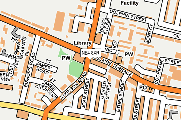 NE4 8XR map - OS OpenMap – Local (Ordnance Survey)