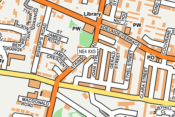 NE4 8XS map - OS OpenMap – Local (Ordnance Survey)