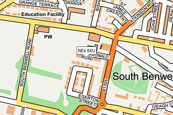 NE4 8XU map - OS OpenMap – Local (Ordnance Survey)