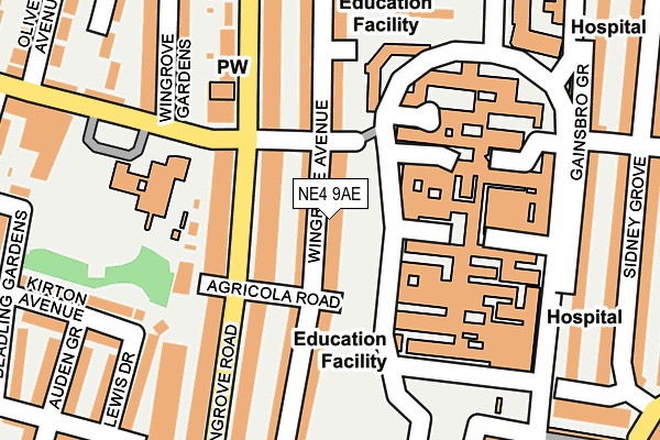 NE4 9AE map - OS OpenMap – Local (Ordnance Survey)