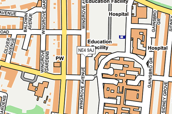 NE4 9AJ map - OS OpenMap – Local (Ordnance Survey)
