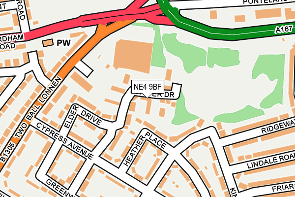 NE4 9BF map - OS OpenMap – Local (Ordnance Survey)