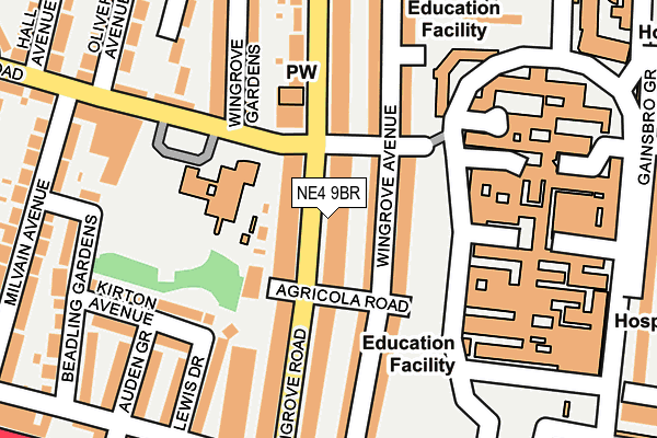 NE4 9BR map - OS OpenMap – Local (Ordnance Survey)