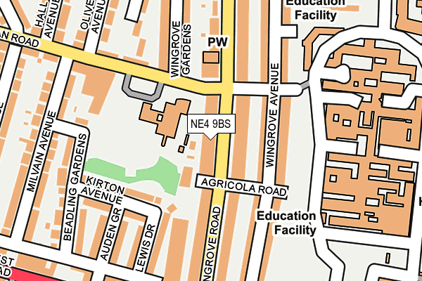 NE4 9BS map - OS OpenMap – Local (Ordnance Survey)