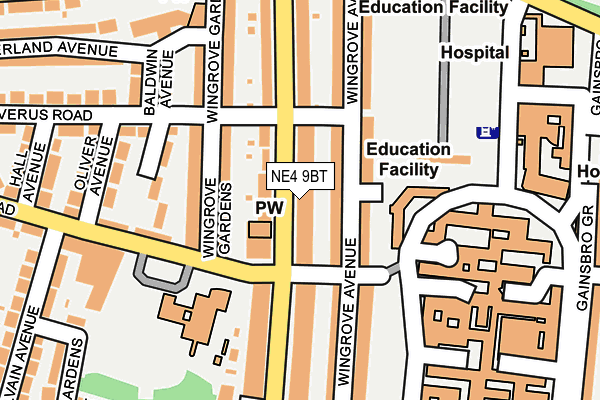 NE4 9BT map - OS OpenMap – Local (Ordnance Survey)