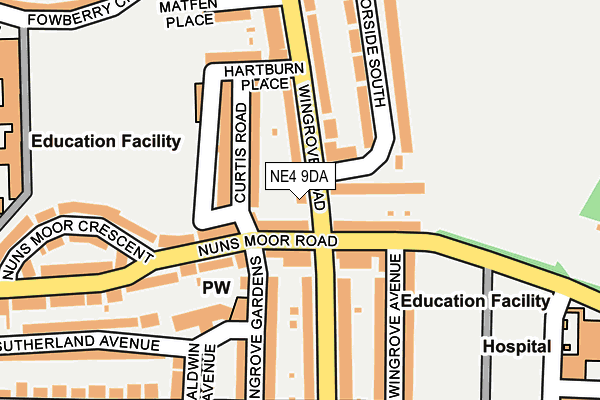 NE4 9DA map - OS OpenMap – Local (Ordnance Survey)