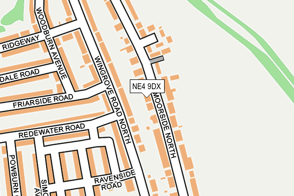 NE4 9DX map - OS OpenMap – Local (Ordnance Survey)