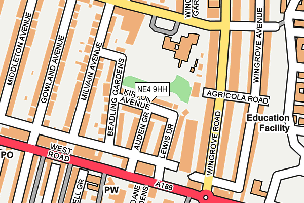 NE4 9HH map - OS OpenMap – Local (Ordnance Survey)
