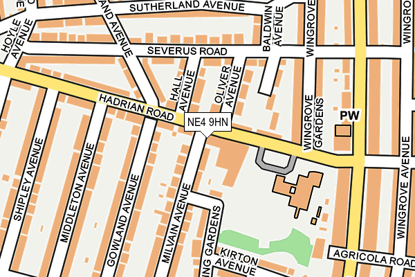 NE4 9HN map - OS OpenMap – Local (Ordnance Survey)