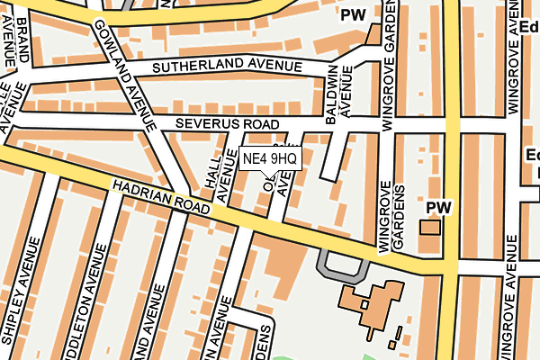 NE4 9HQ map - OS OpenMap – Local (Ordnance Survey)