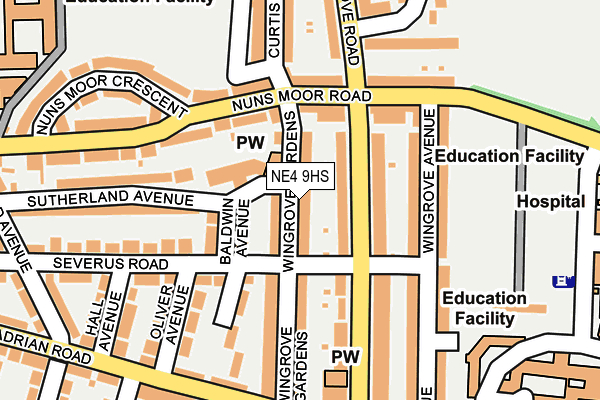 NE4 9HS map - OS OpenMap – Local (Ordnance Survey)