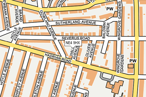 NE4 9HX map - OS OpenMap – Local (Ordnance Survey)