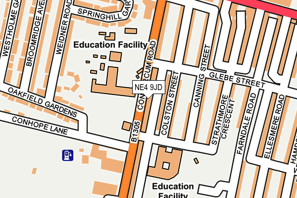 NE4 9JD map - OS OpenMap – Local (Ordnance Survey)