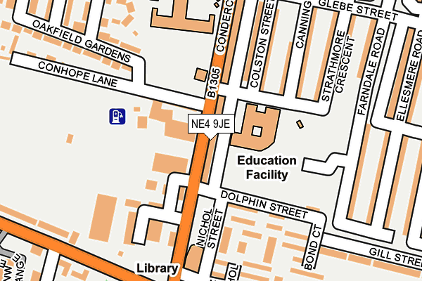 NE4 9JE map - OS OpenMap – Local (Ordnance Survey)